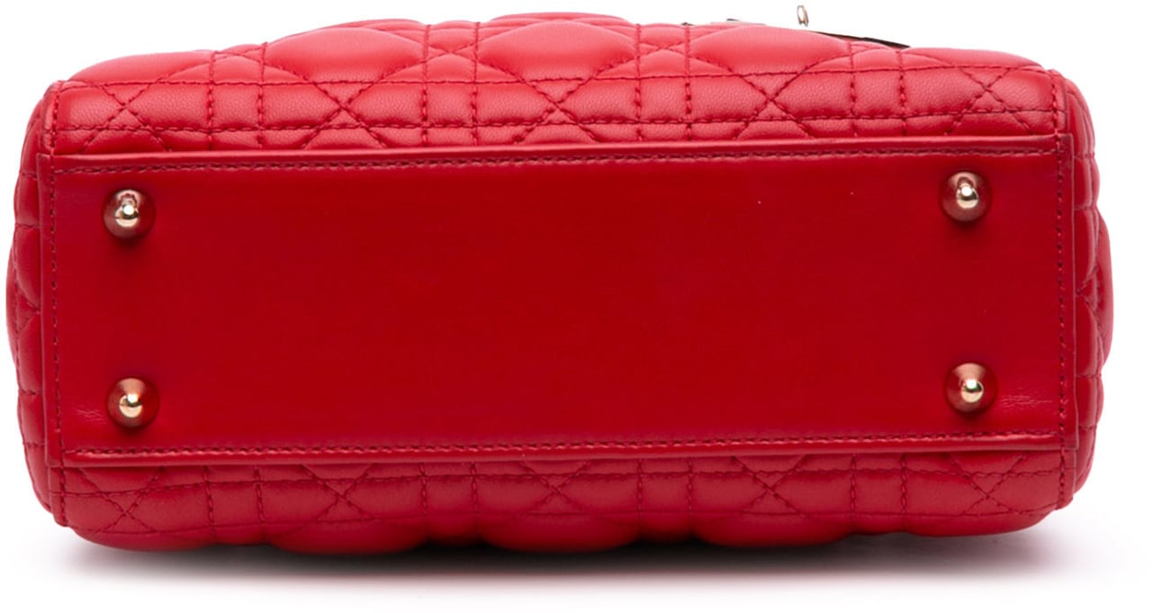 Dior Small Lambskin Cannage My ABCDior Lady Dior Rood