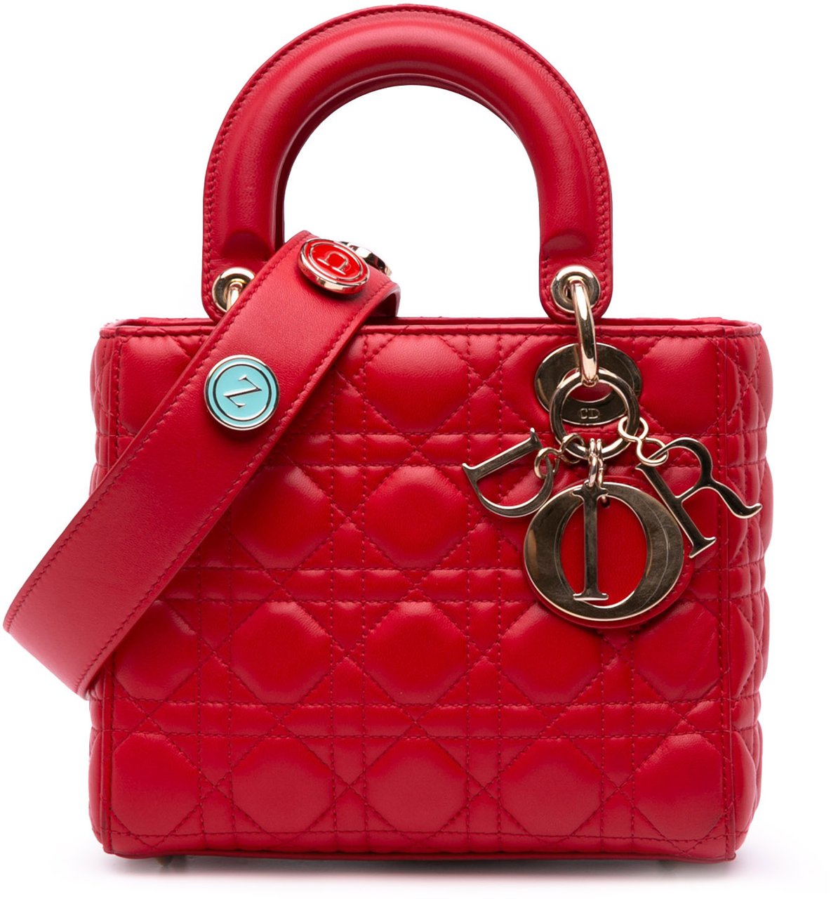 Dior Small Lambskin Cannage My ABCDior Lady Dior Rood