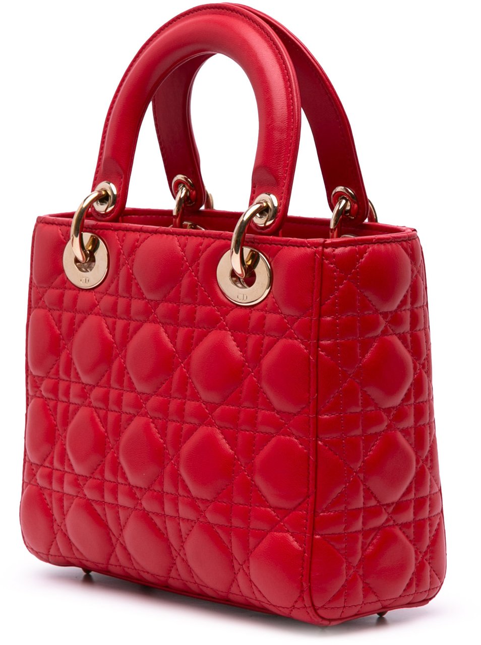 Dior Small Lambskin Cannage My ABCDior Lady Dior Rood