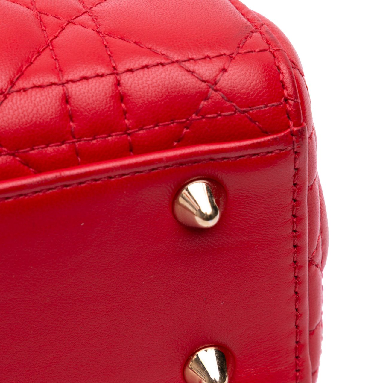 Dior Small Lambskin Cannage My ABCDior Lady Dior Rood