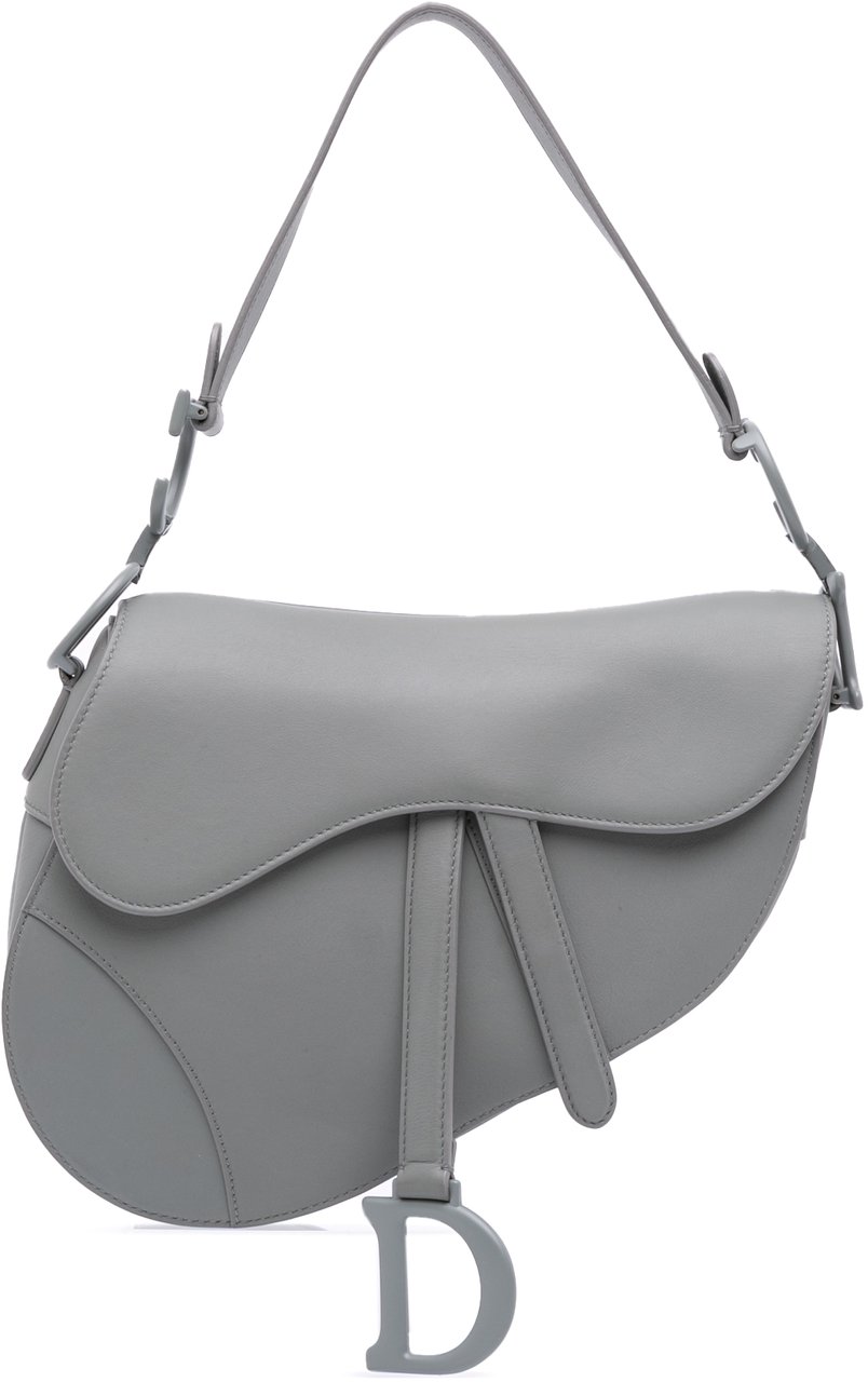 Dior Ultra Matte Calfskin Saddle Bag Grijs
