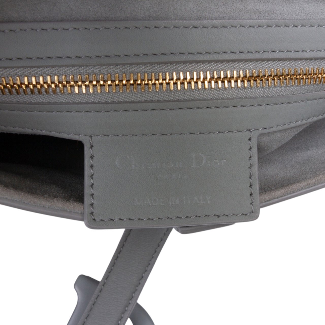 Dior Ultra Matte Calfskin Saddle Bag Grijs