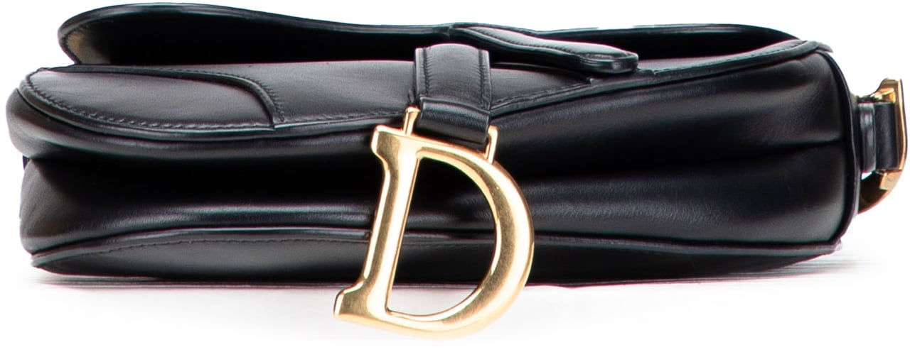 Dior Mini Leather Saddle Bag Zwart