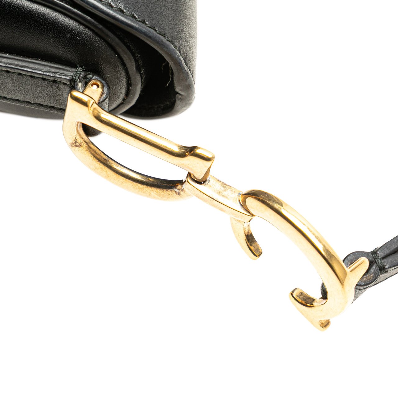Dior Mini Leather Saddle Bag Zwart