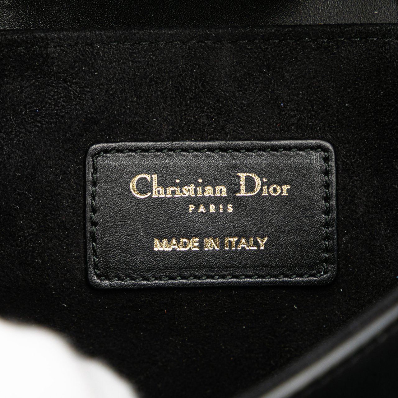 Dior Mini Leather Saddle Bag Zwart