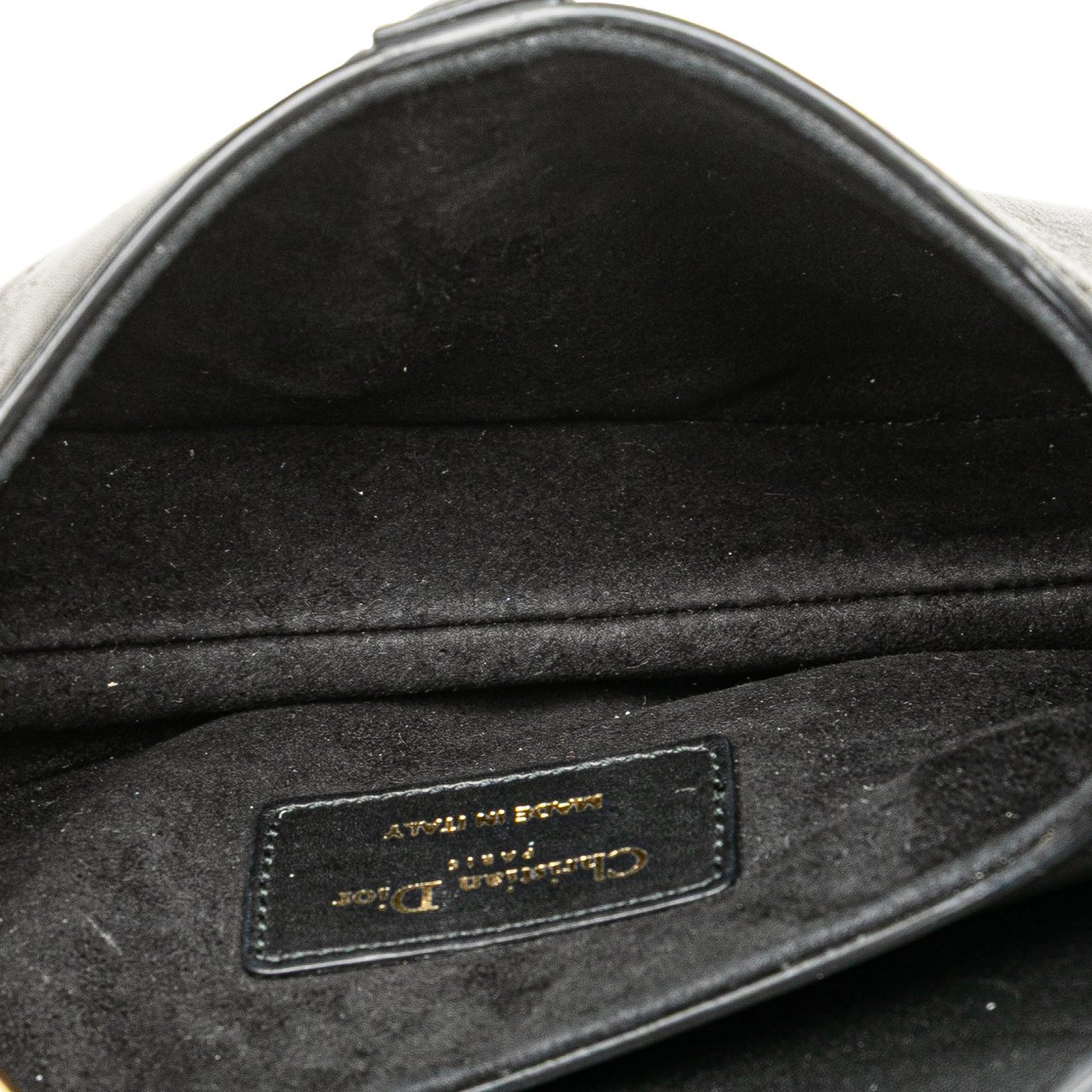 Dior Mini Leather Saddle Bag Zwart