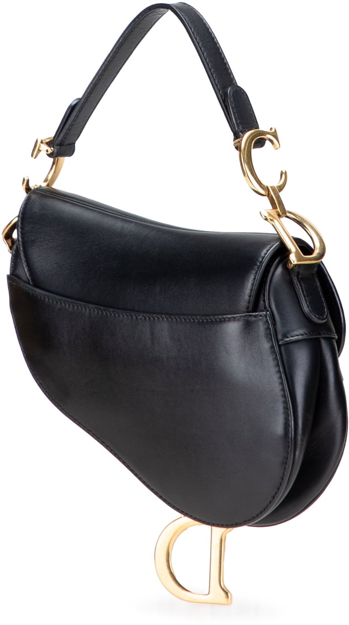 Dior Mini Leather Saddle Bag Zwart