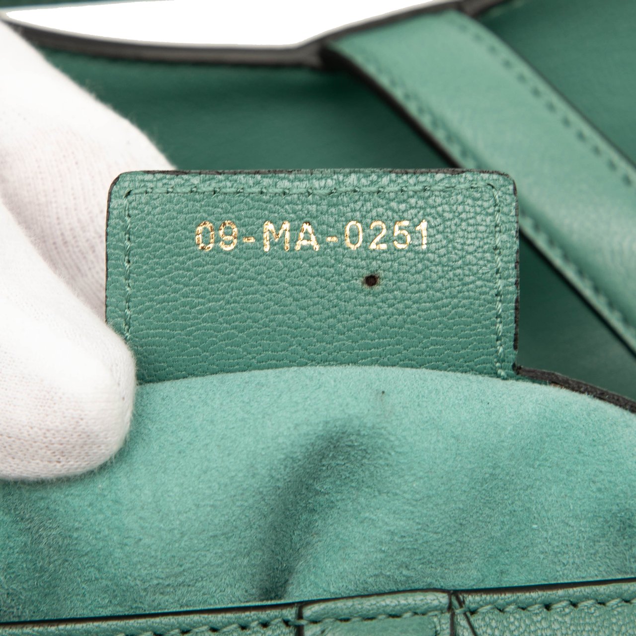 Dior Leather Saddle Bag Groen