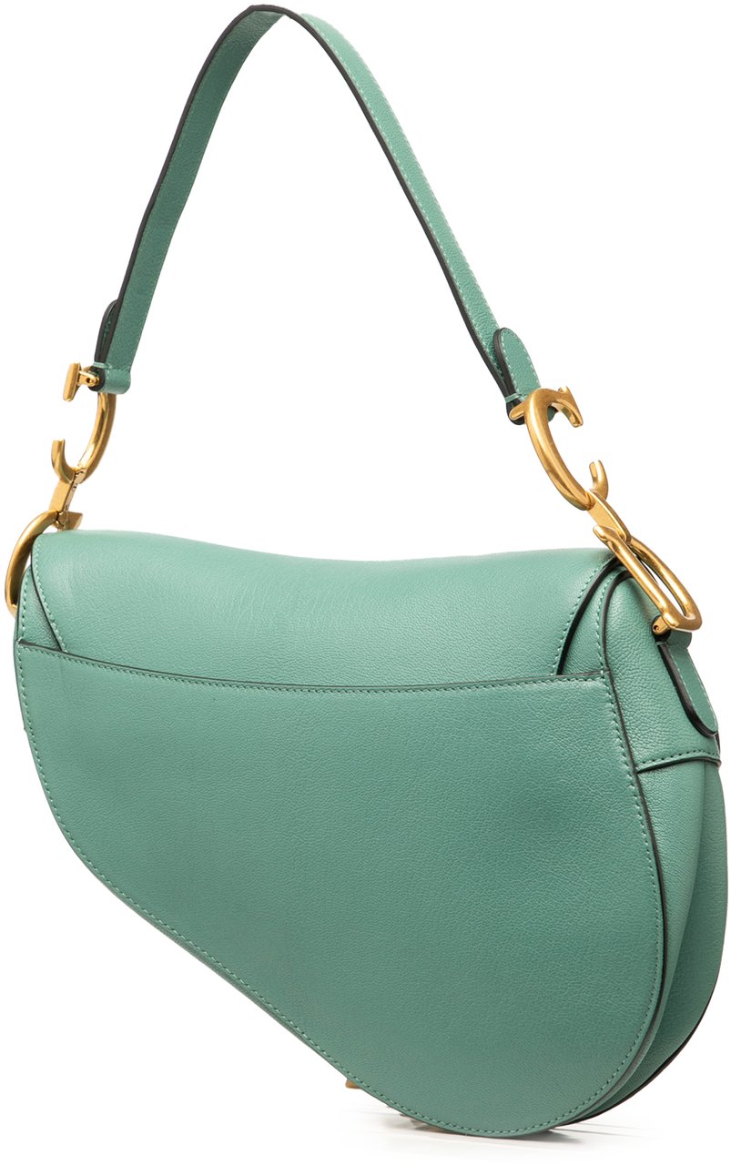 Dior Leather Saddle Bag Groen