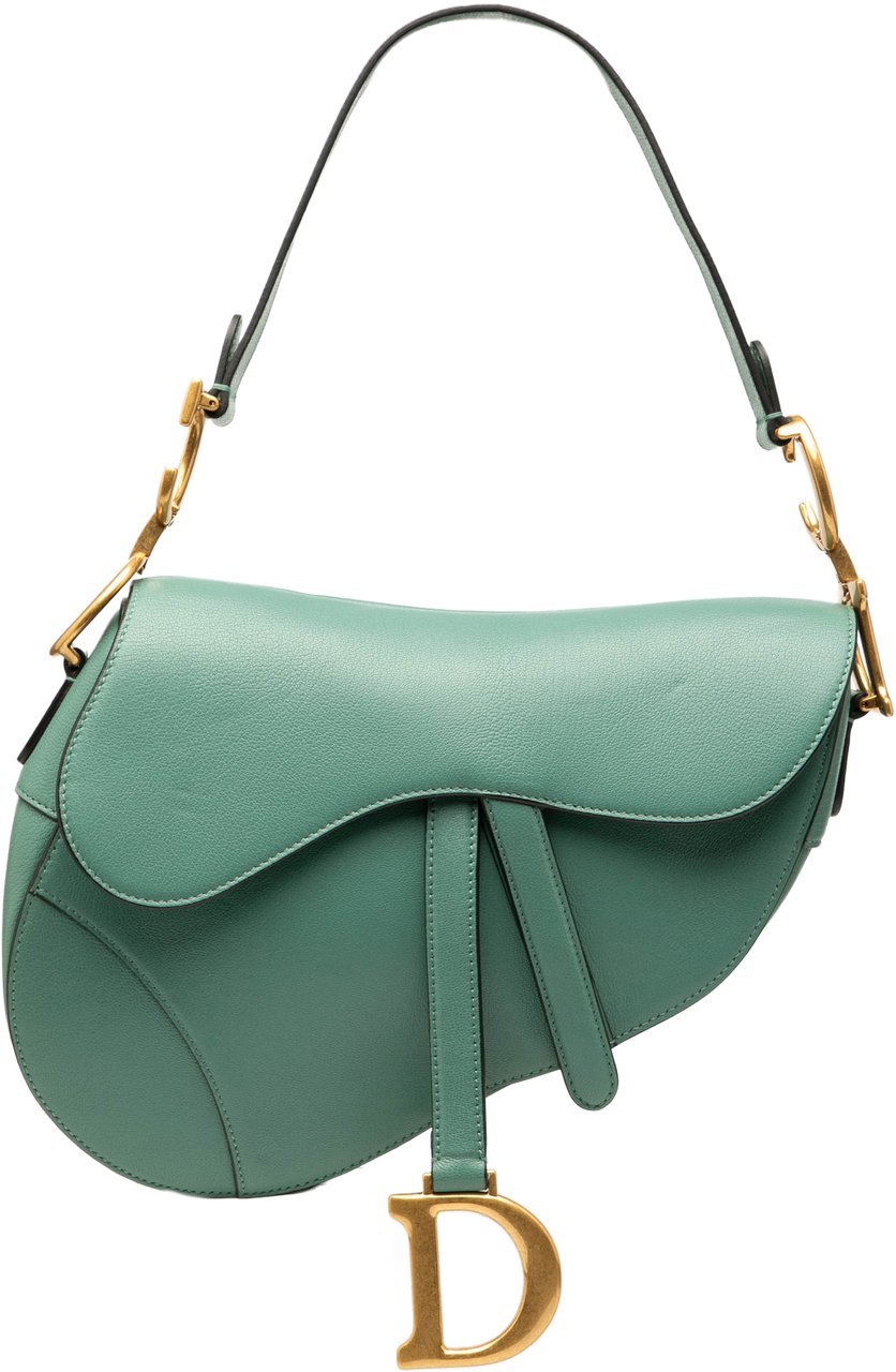 Dior Leather Saddle Bag Groen