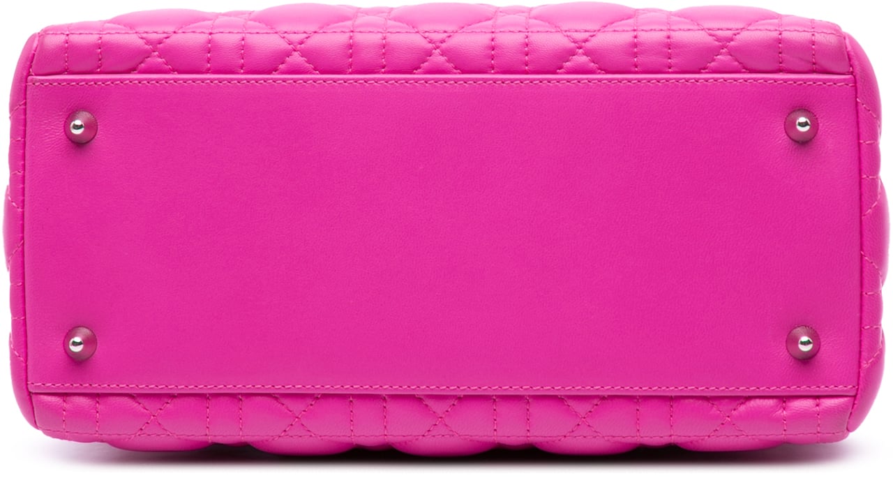 Dior Medium Lambskin Cannage Lady Dior Roze