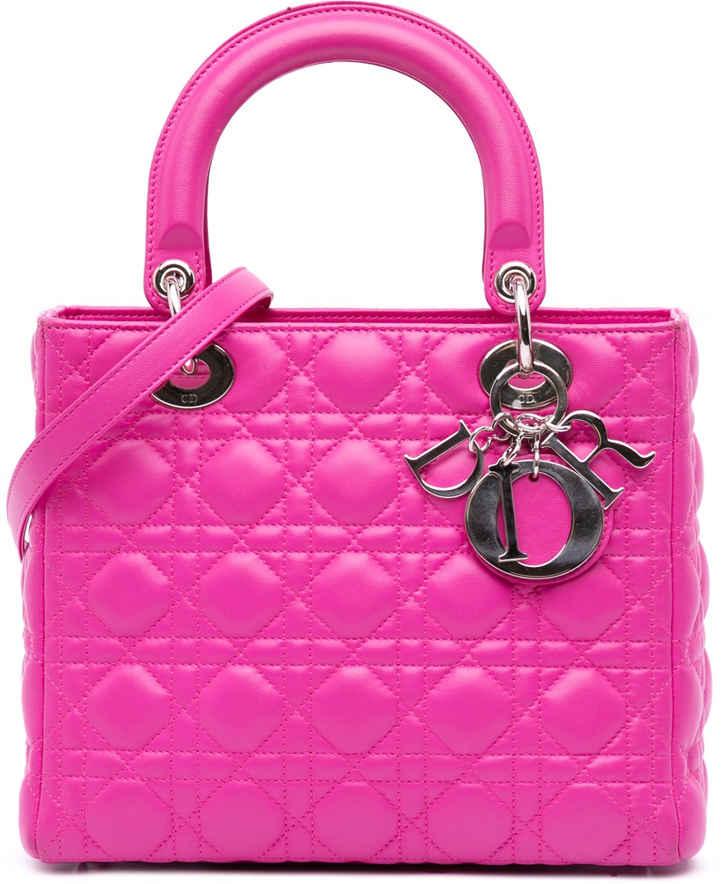 Dior Medium Lambskin Cannage Lady Dior Roze
