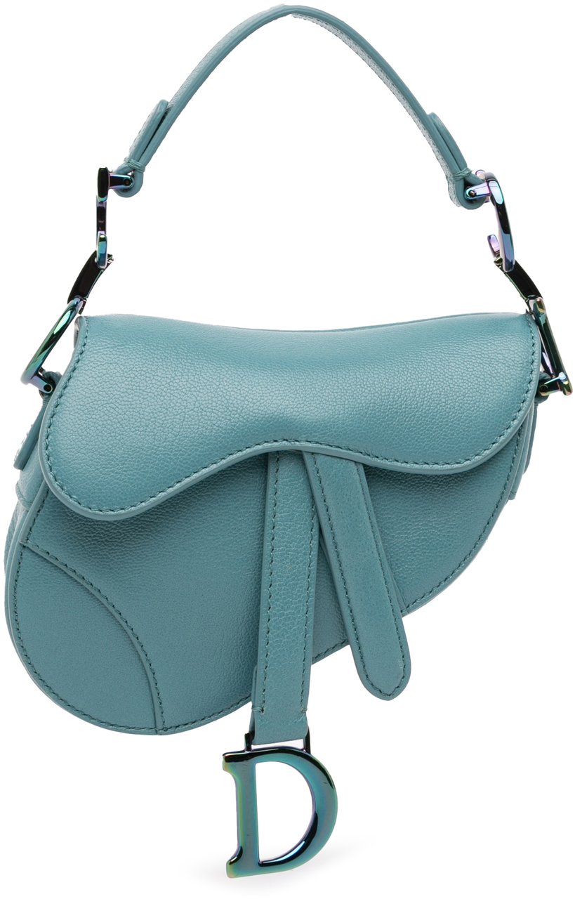Dior Micro Goatskin Saddle Bag Blauw