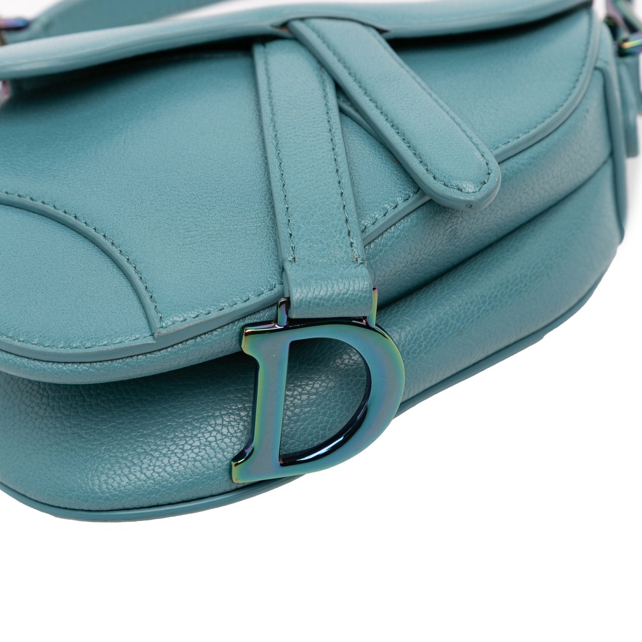 Dior Micro Goatskin Saddle Bag Blauw