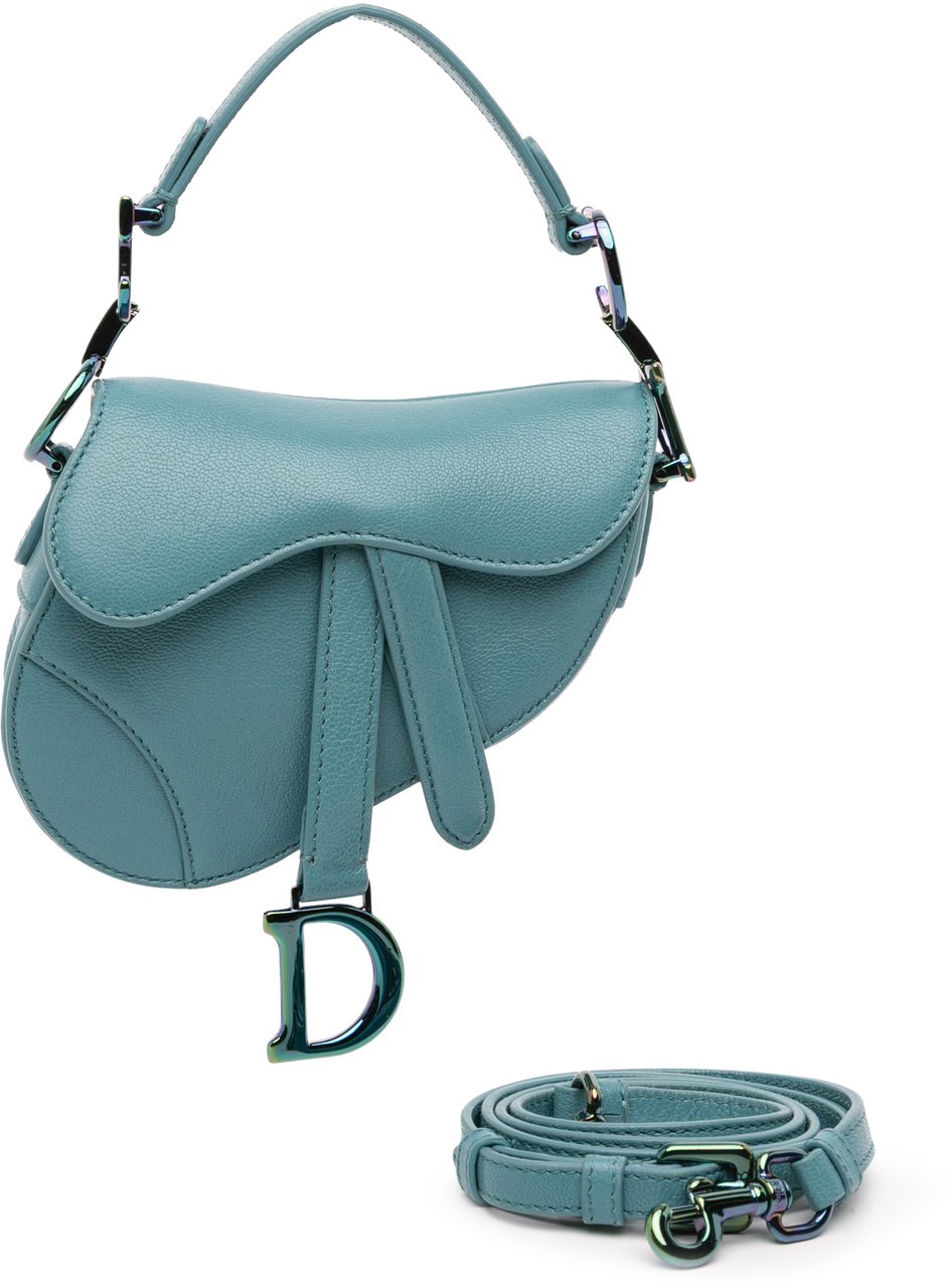 Dior Micro Goatskin Saddle Bag Blauw