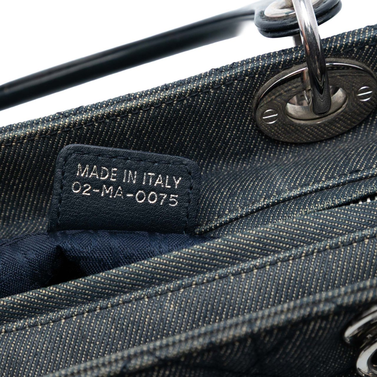 Dior Medium Denim Cannage Lady Dior Blauw