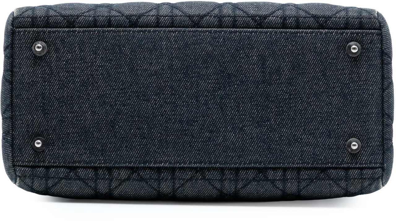 Dior Medium Denim Cannage Lady Dior Blauw