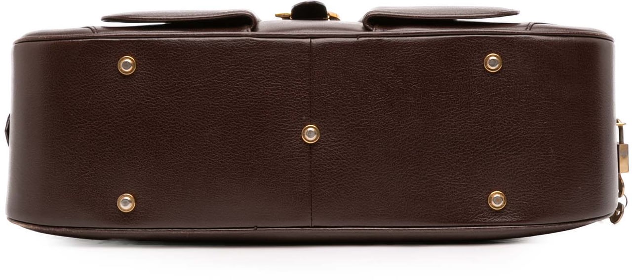 Dior Calfskin Double Saddle Bowler Bag Bruin