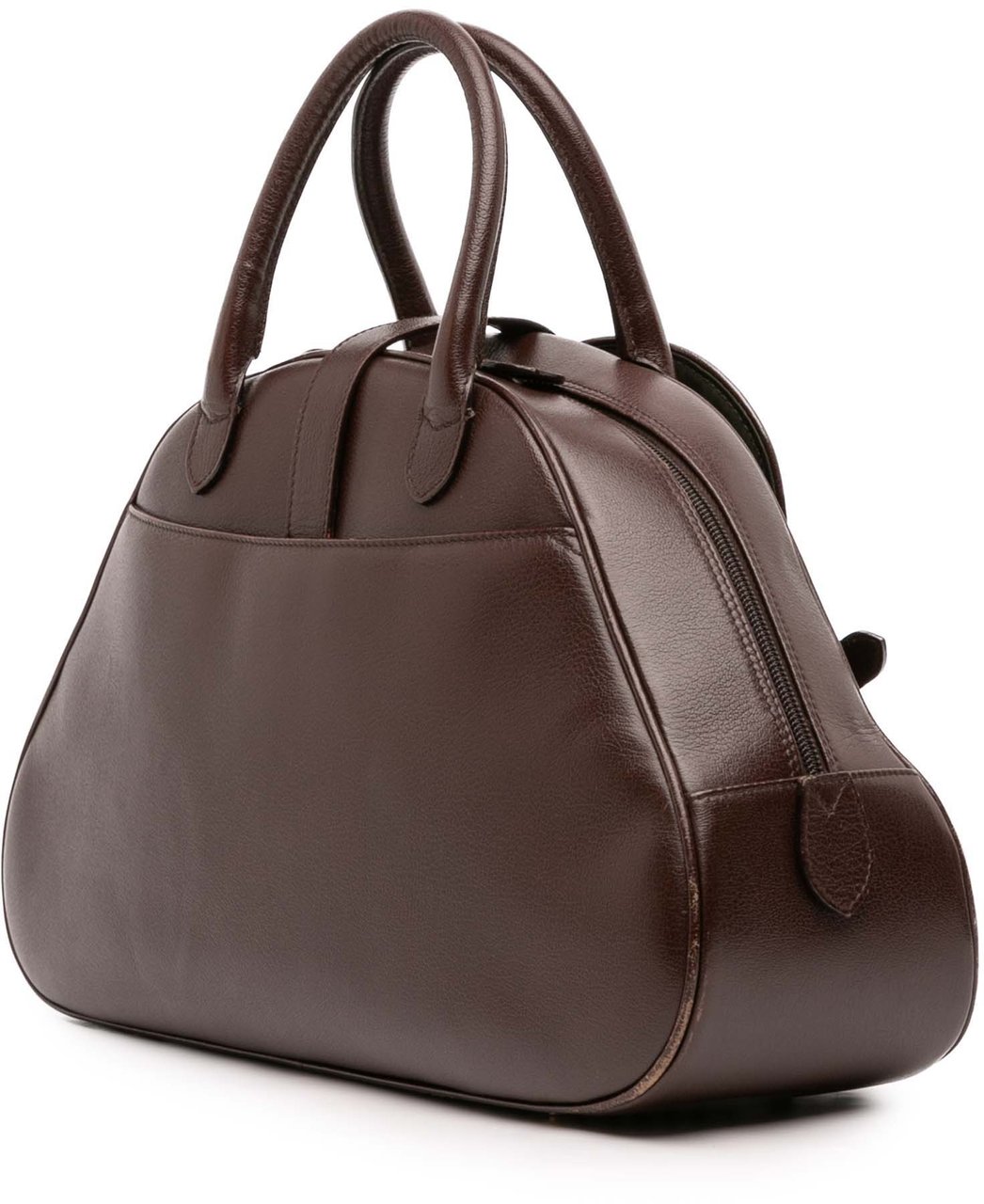 Dior Calfskin Double Saddle Bowler Bag Bruin