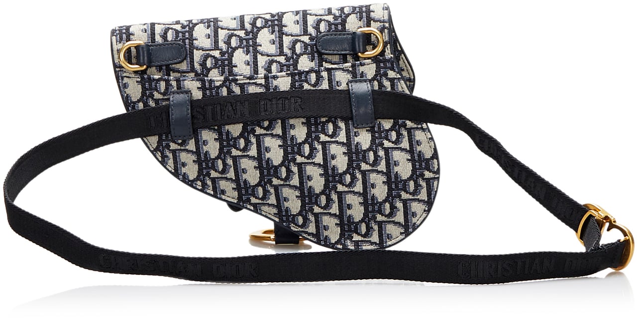 Dior Oblique Canvas Saddle Belt Bag Blauw