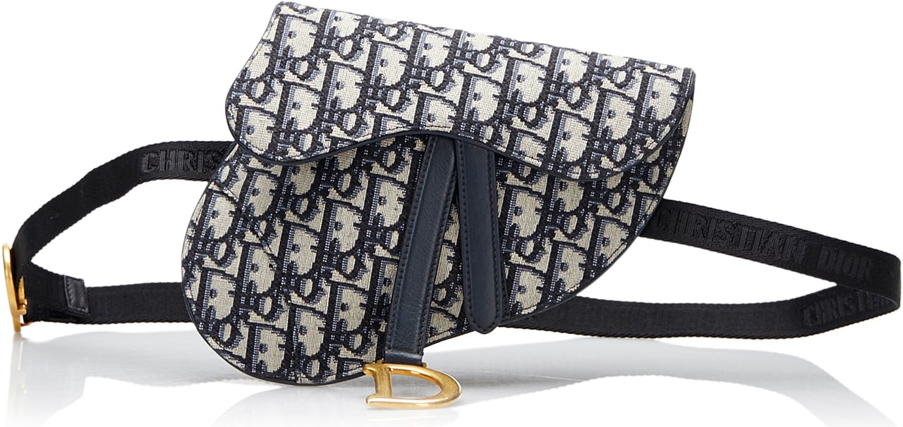 Dior Oblique Canvas Saddle Belt Bag Blauw