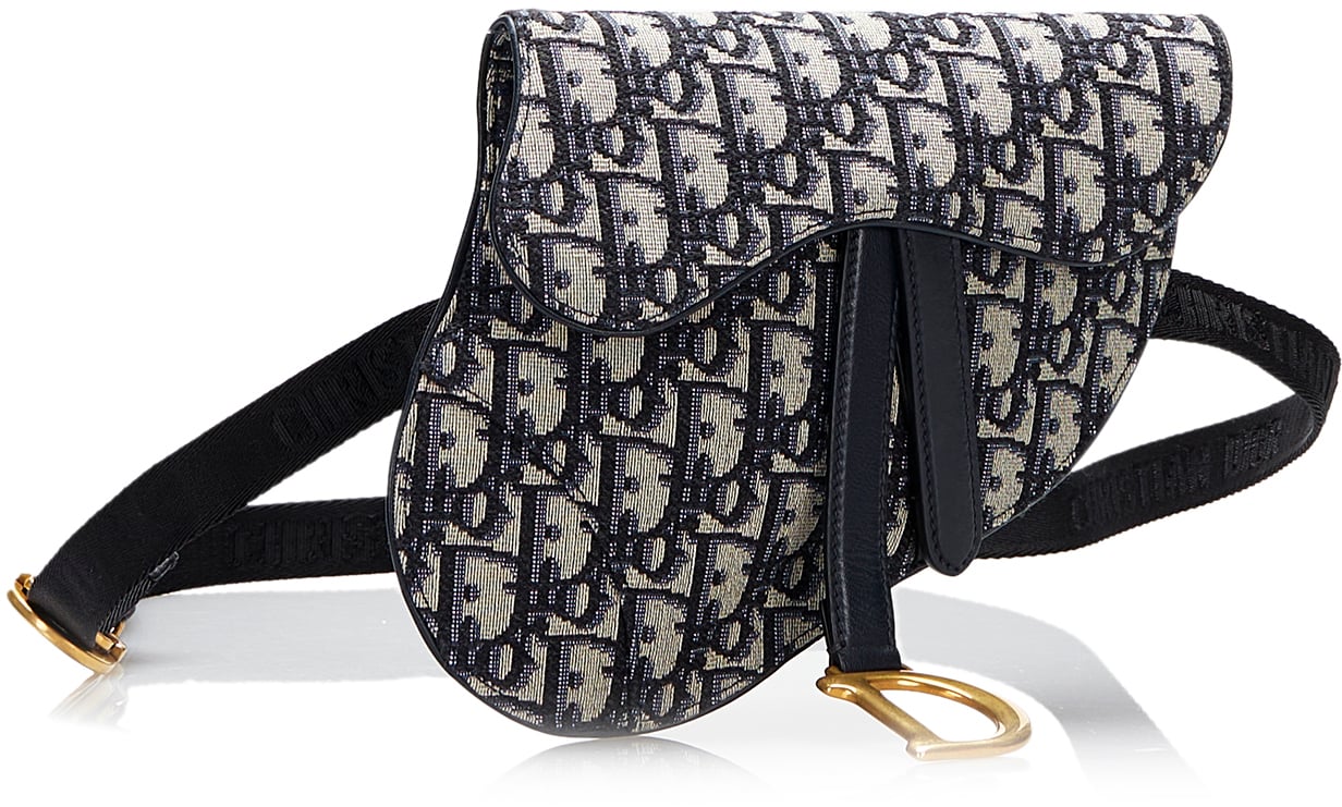 Dior Oblique Canvas Saddle Belt Bag Blauw