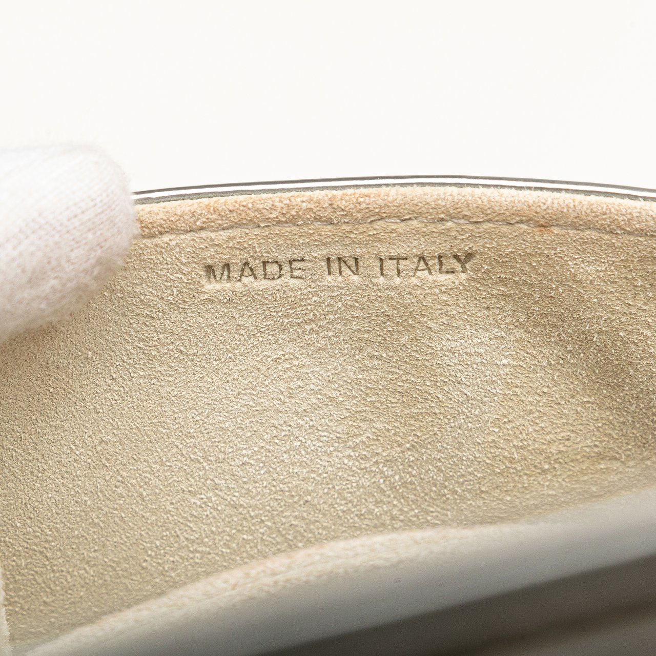 Dior Metallic Studded Calfskin Vertical Diorama Zilver