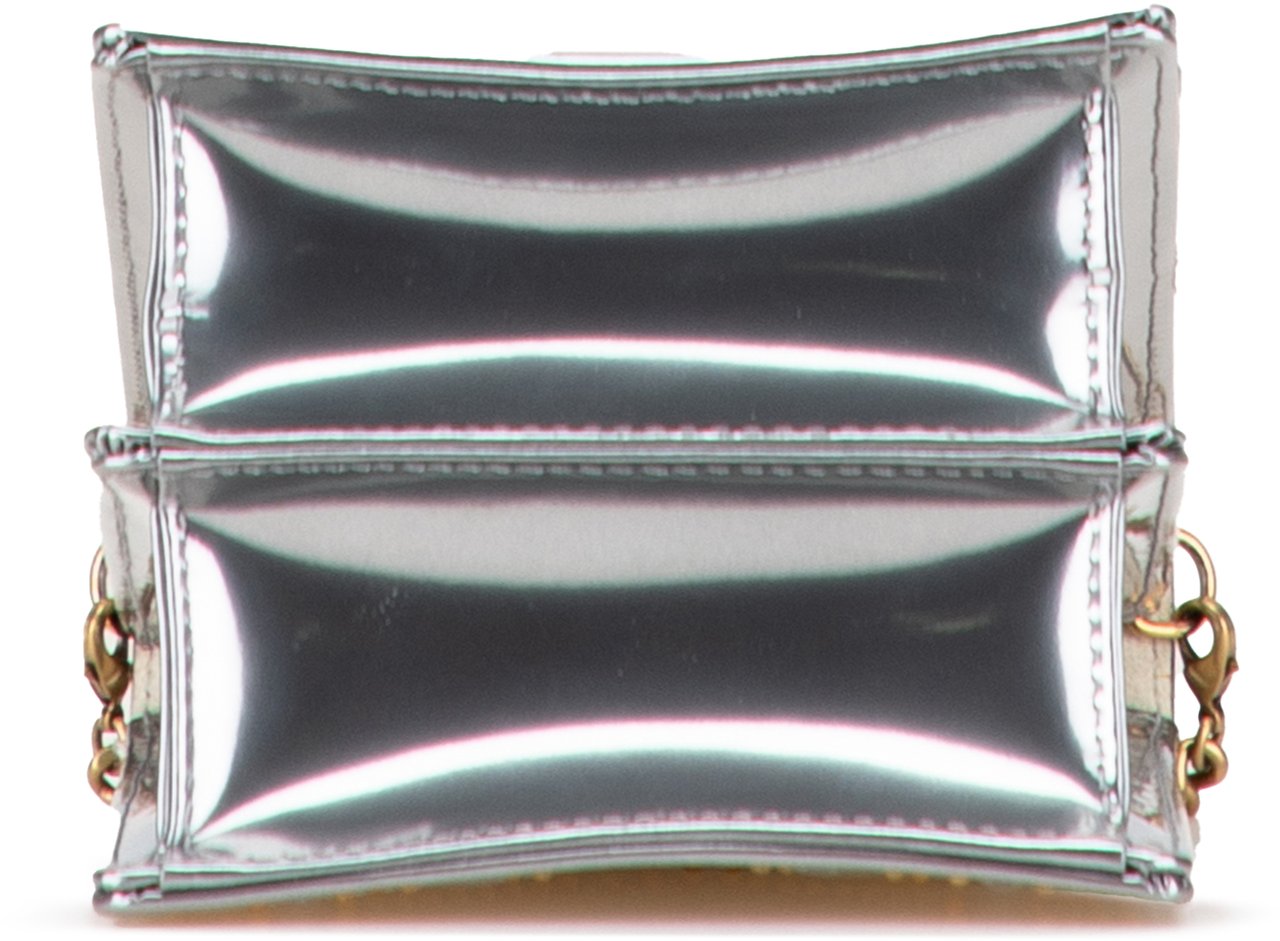 Dior Metallic Studded Calfskin Vertical Diorama Zilver