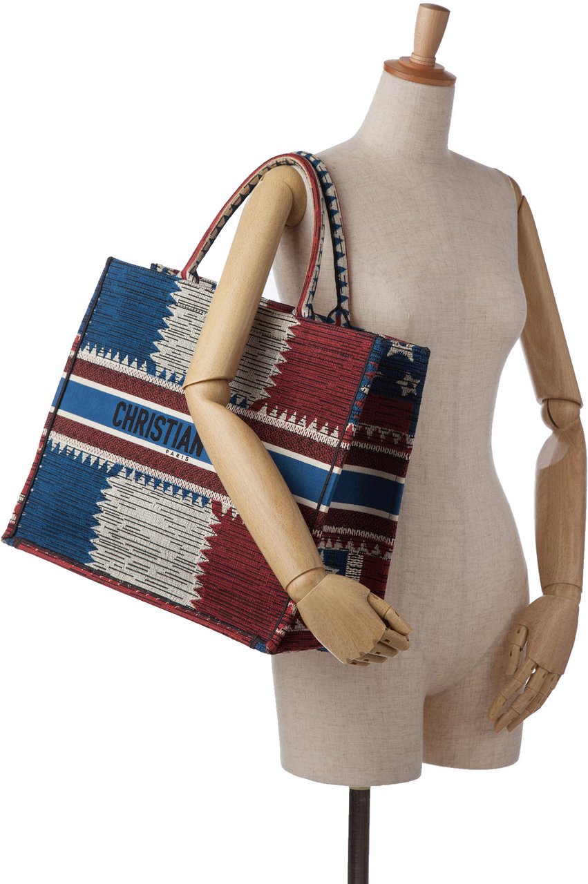 Dior Large French Flag Book Tote Blauw