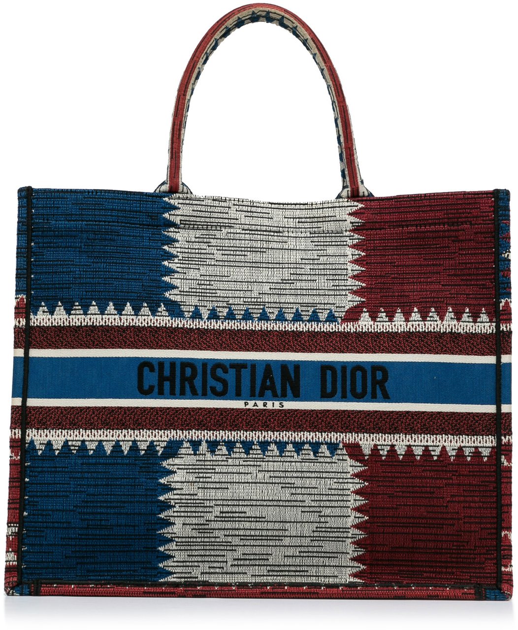 Dior Large French Flag Book Tote Blauw