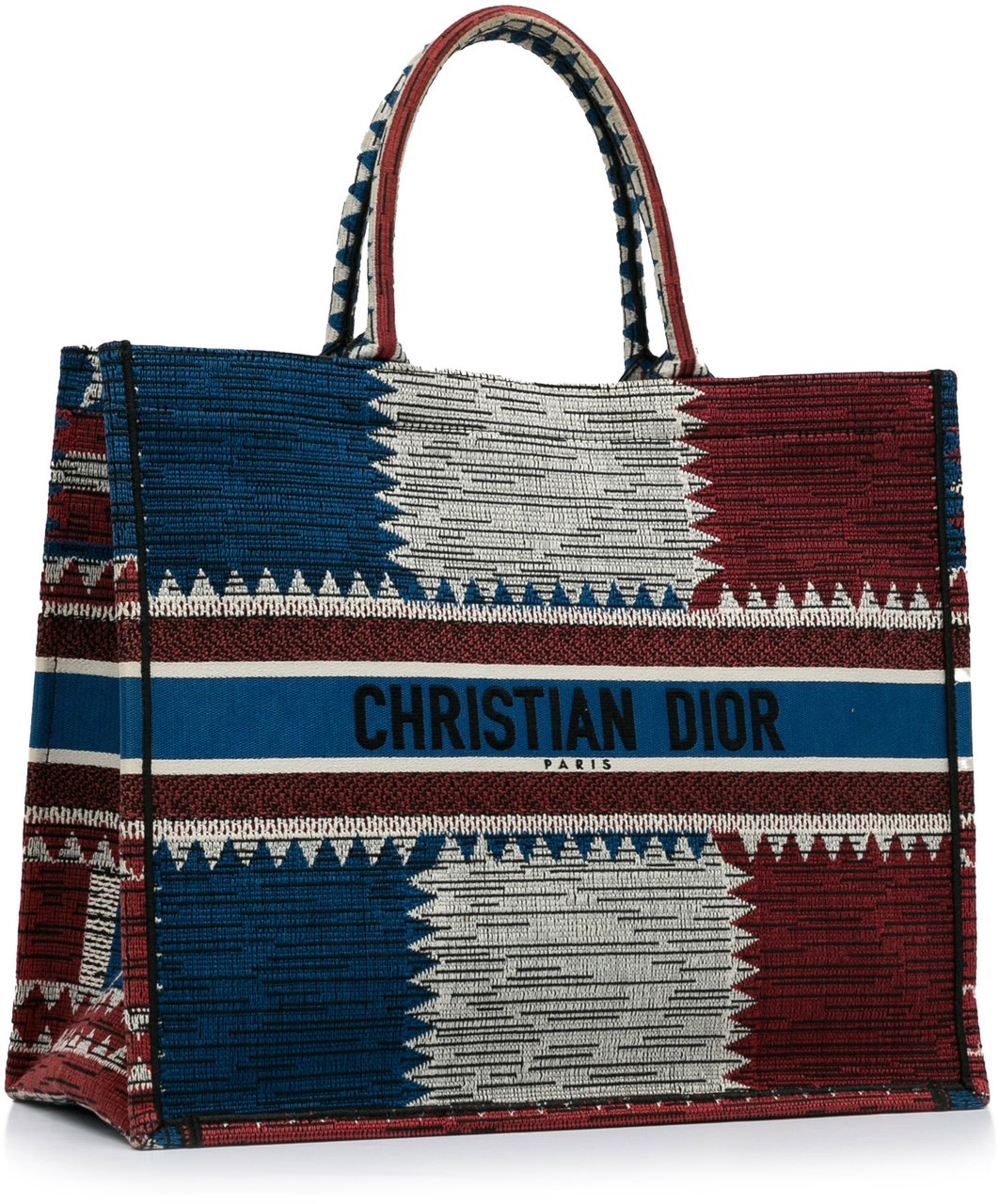 Dior Large French Flag Book Tote Blauw