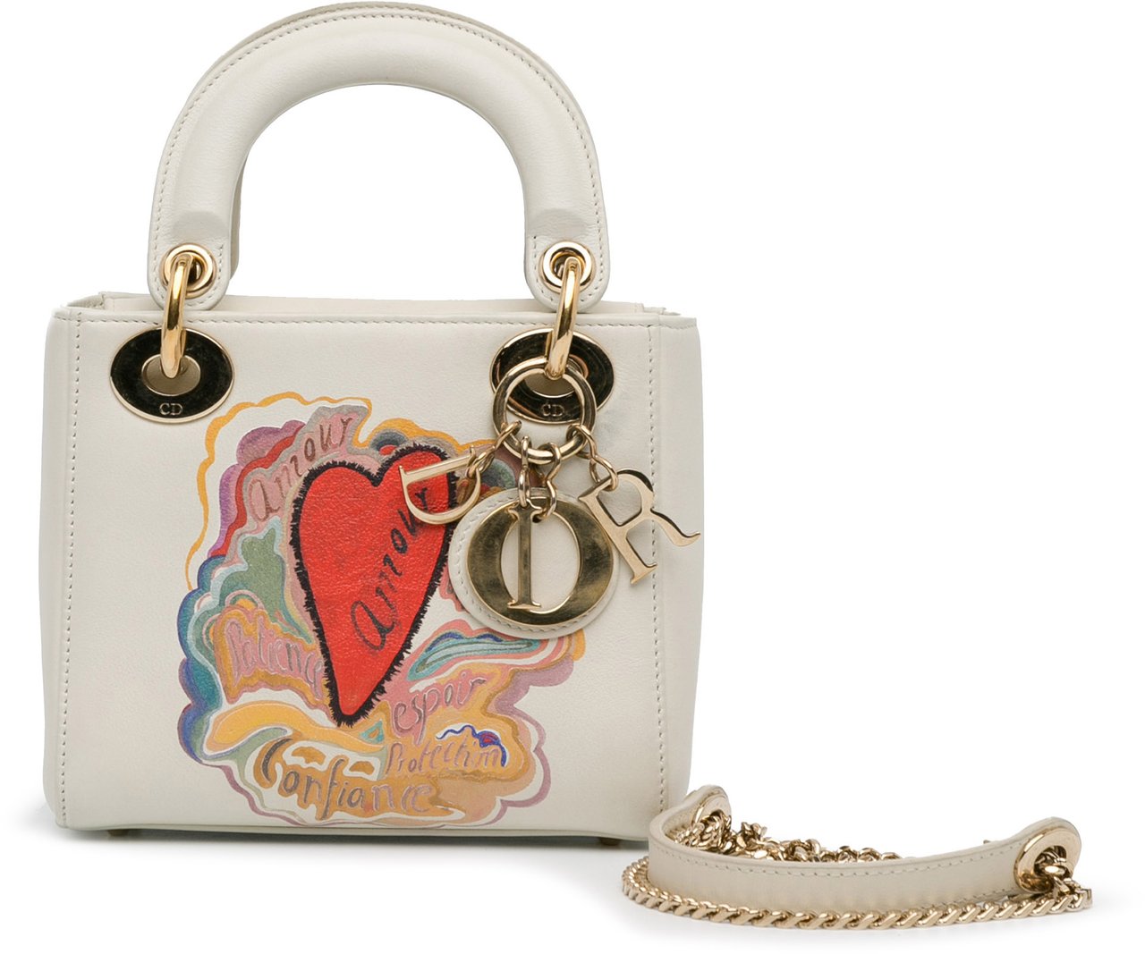 Dior DiorAmour Niki De Saint Phalle Mini Calfskin Lady Dior Wit