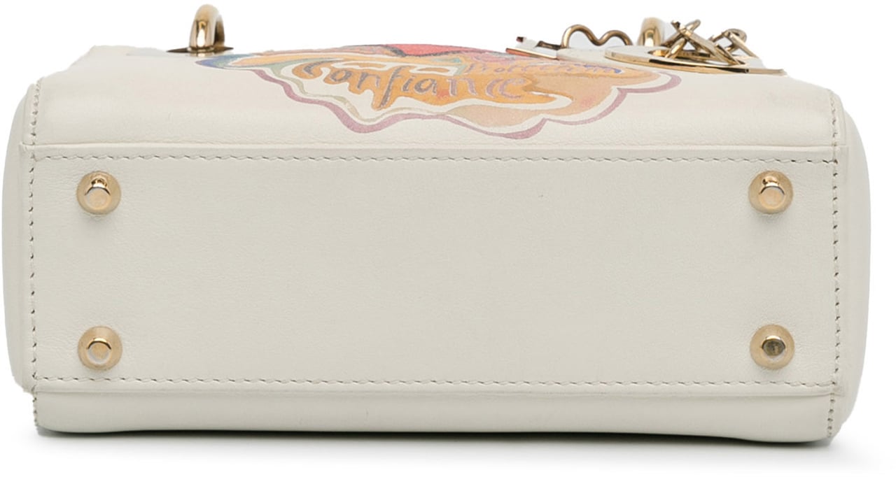 Dior Niki De Saint Phalle Mini Calfskin Dioramour Lady Dior Wit