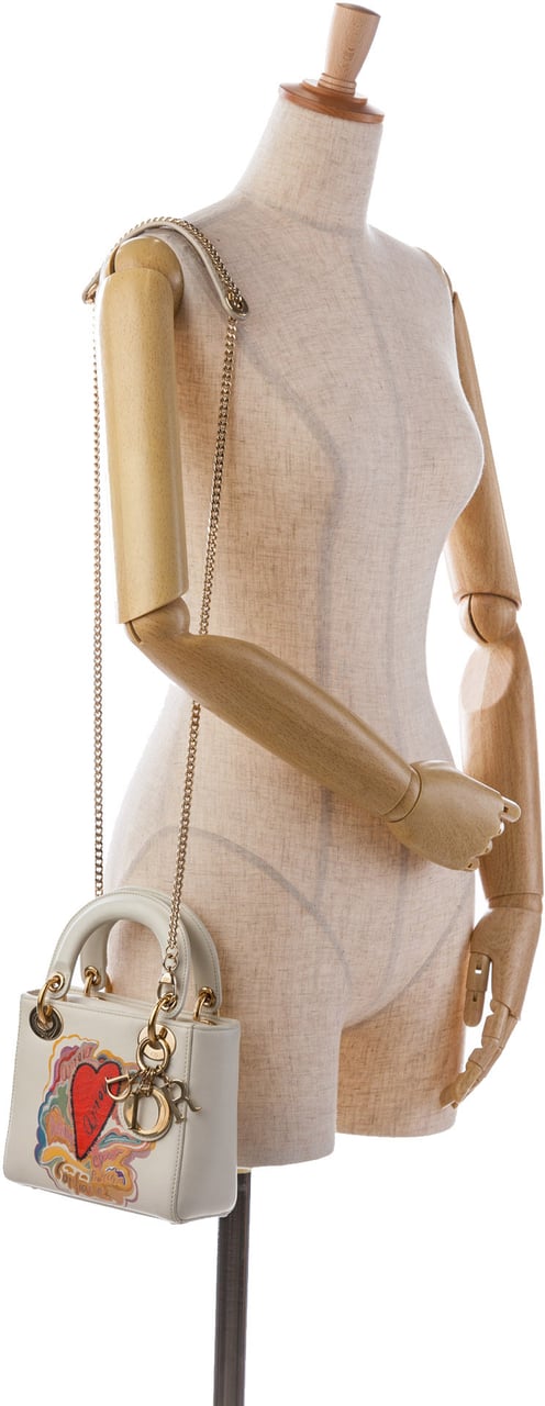 Dior DiorAmour Niki De Saint Phalle Mini Calfskin Lady Dior Wit