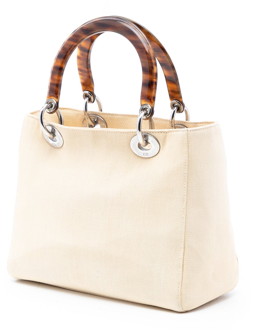 Dior Medium Canvas Lady Dior Wit