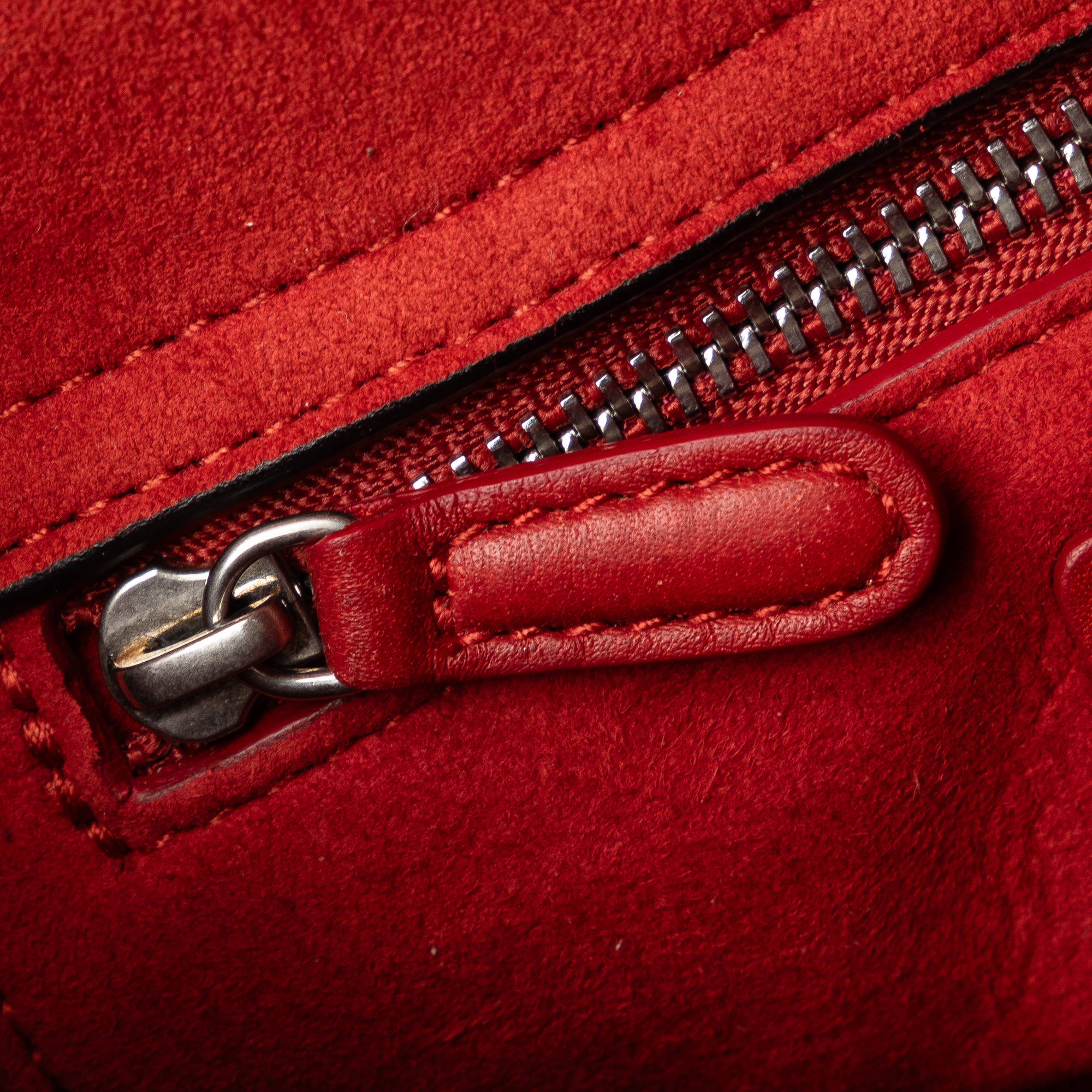 Dior Mini Embossed Calfskin Cannage Studded Flower Lady Dior Rood
