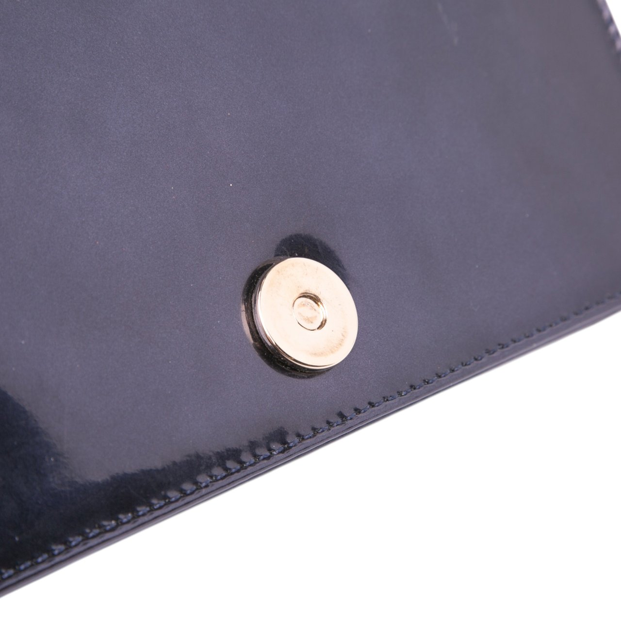 Dior Patent Microcannage Diorama Wallet on Chain Zwart