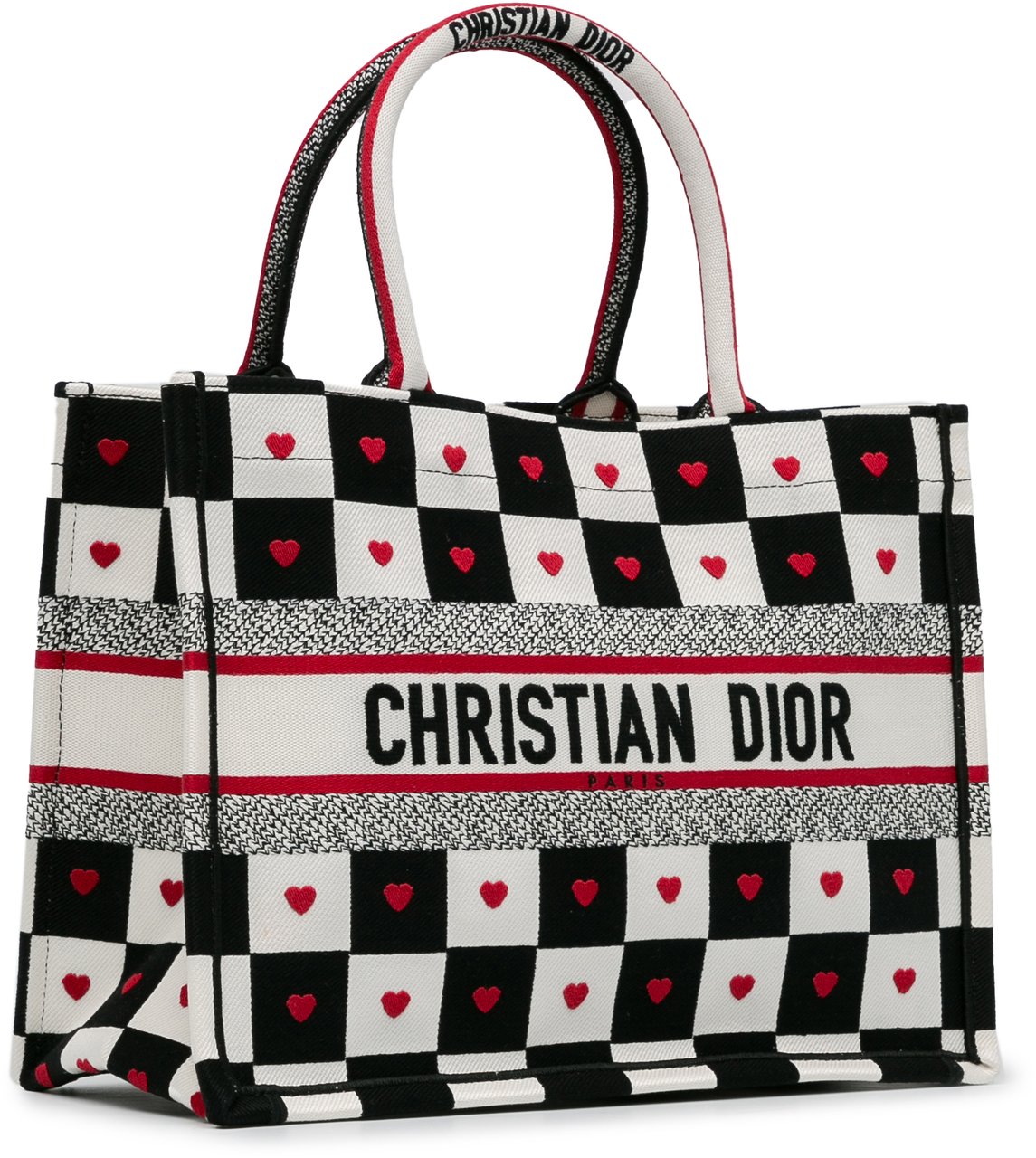 Dior DiorAmour Medium Canvas D-Chess Book Tote Wit