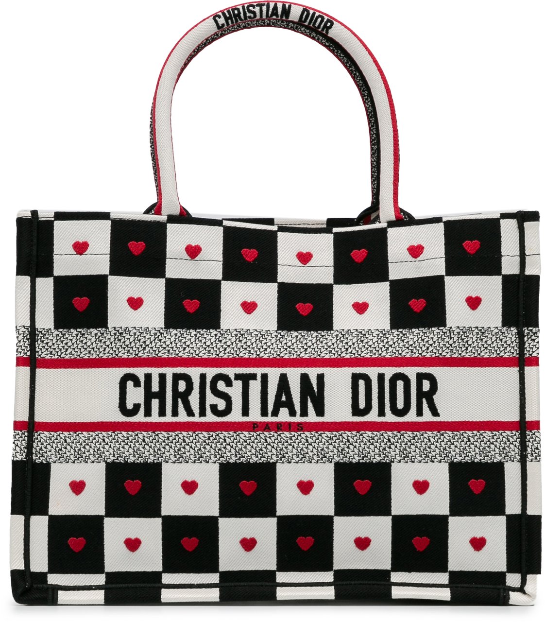 Dior DiorAmour Medium Canvas D-Chess Book Tote Wit