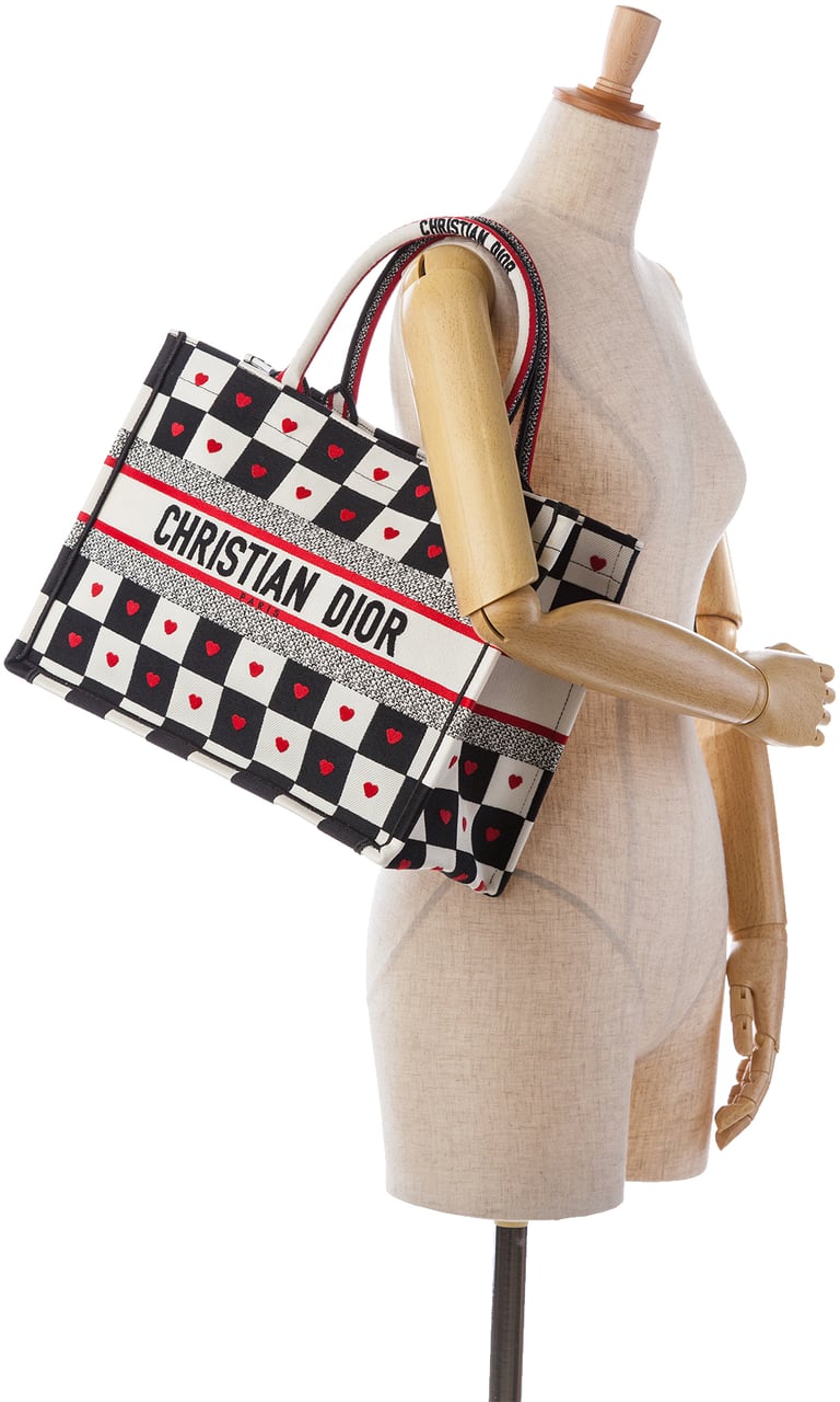 Dior DiorAmour Medium Canvas D-Chess Book Tote Wit