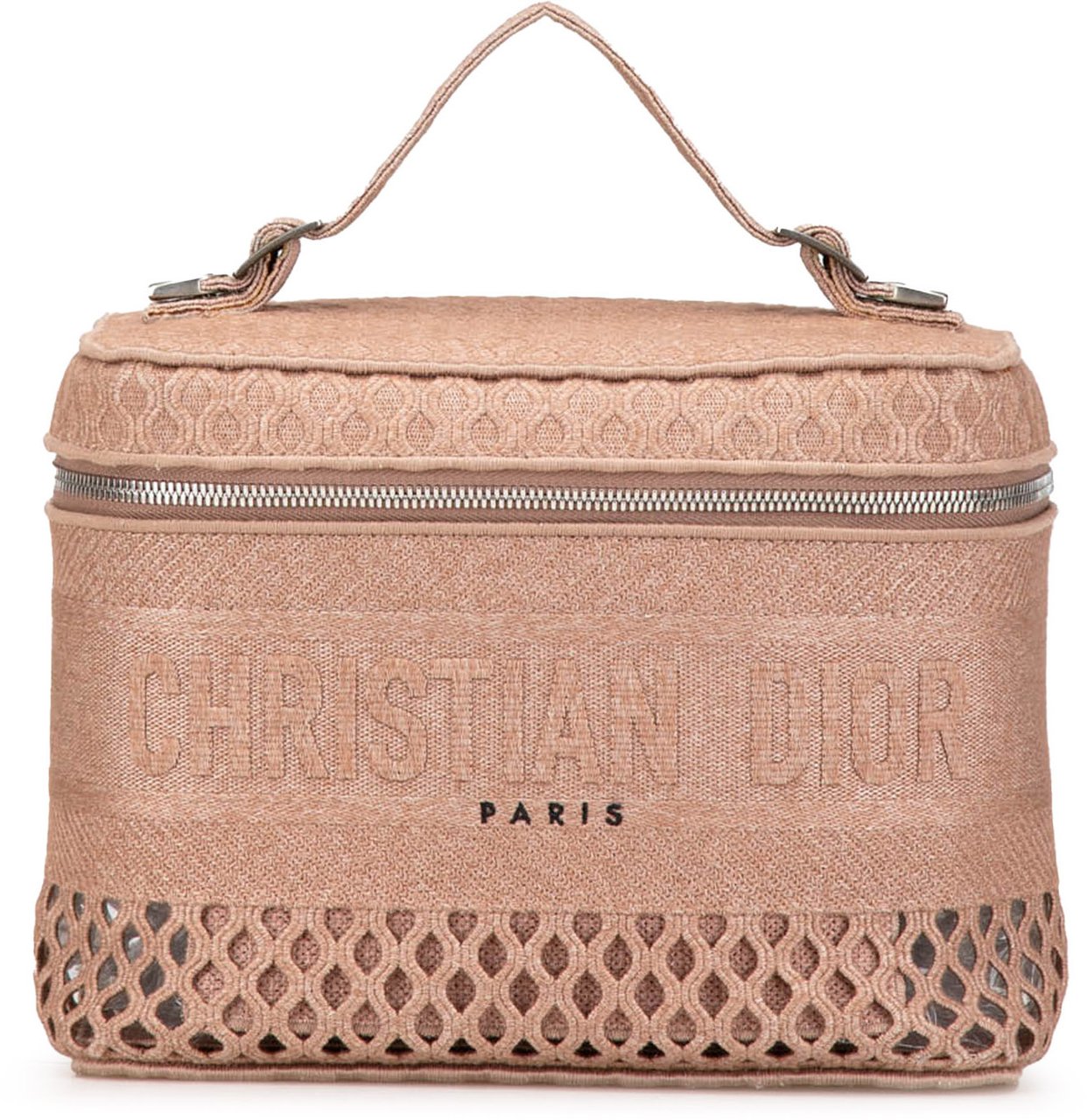 Dior Mesh Embroidered Diortravel Vanity Case Roze