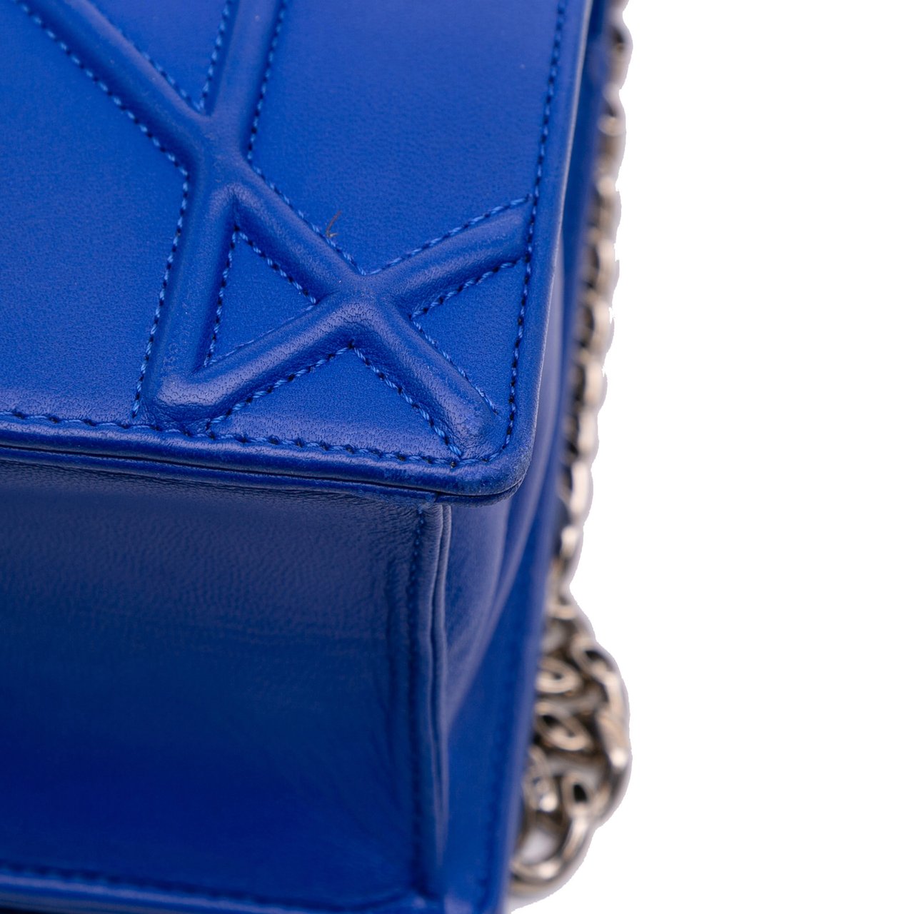 Dior Medium Lambskin Diorama Flap Blauw