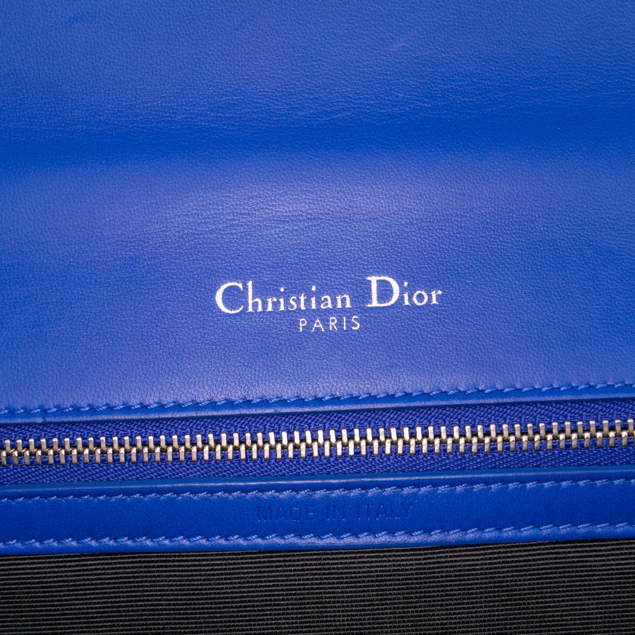 Dior Medium Lambskin Diorama Flap Blauw