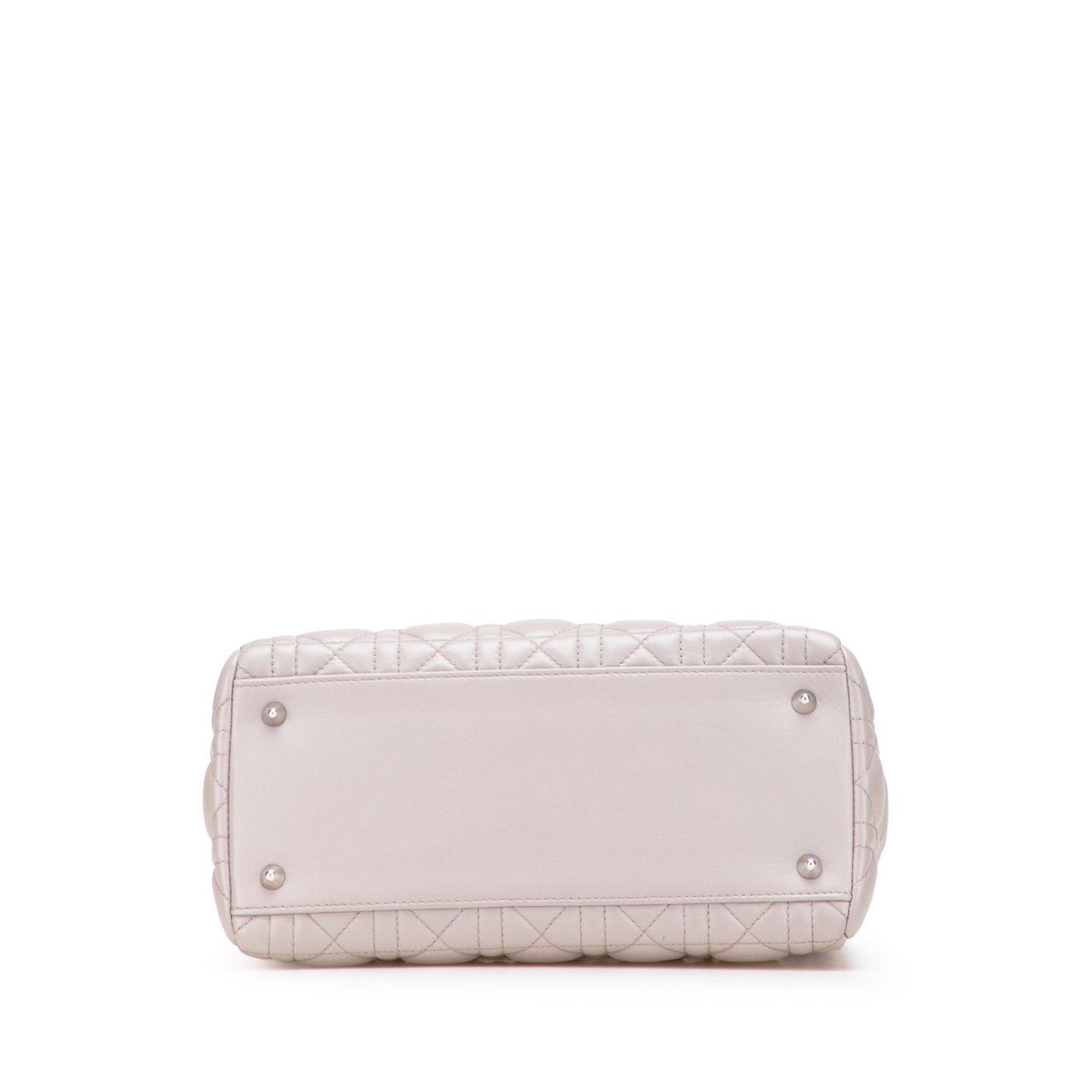 Dior Medium Lambskin Cannage Ruffle Trim Lady Dior Bruin