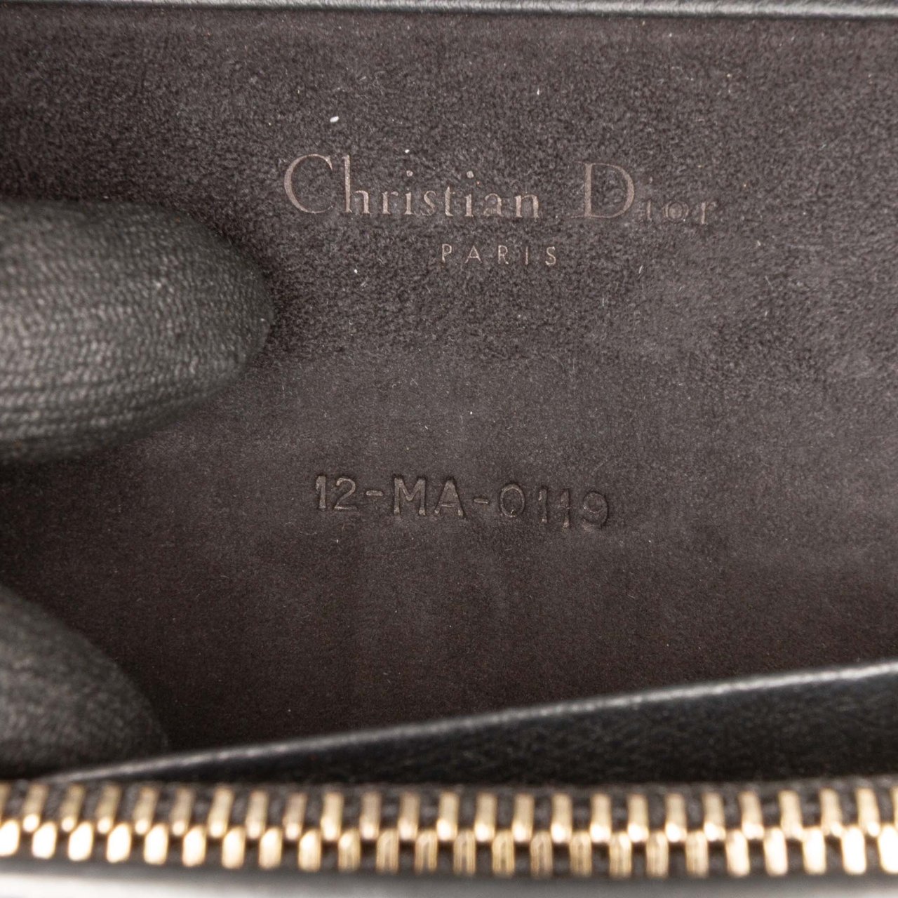 Dior Grained Calfskin Saddle Chain Pouch Zwart