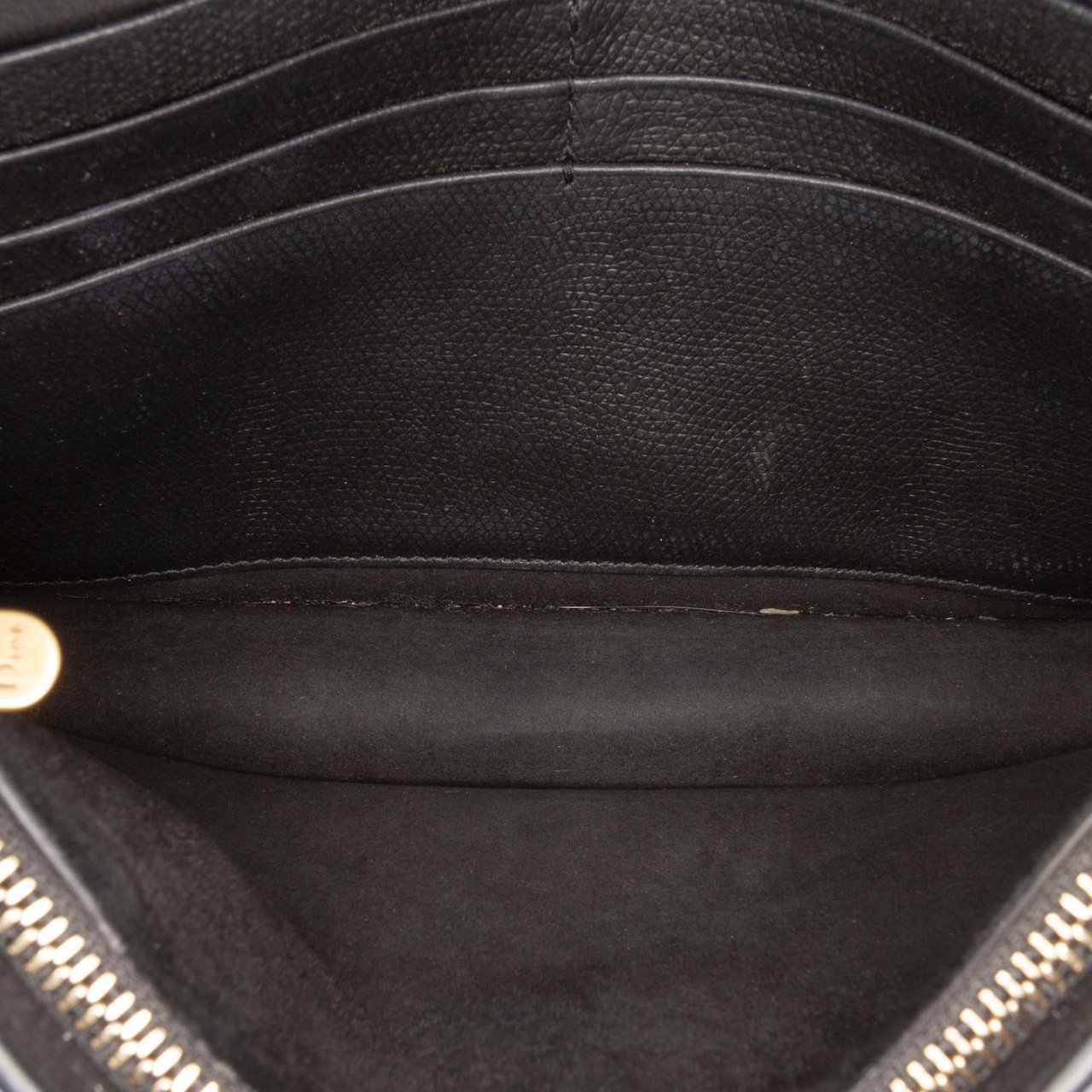 Dior Grained Calfskin Saddle Chain Pouch Zwart