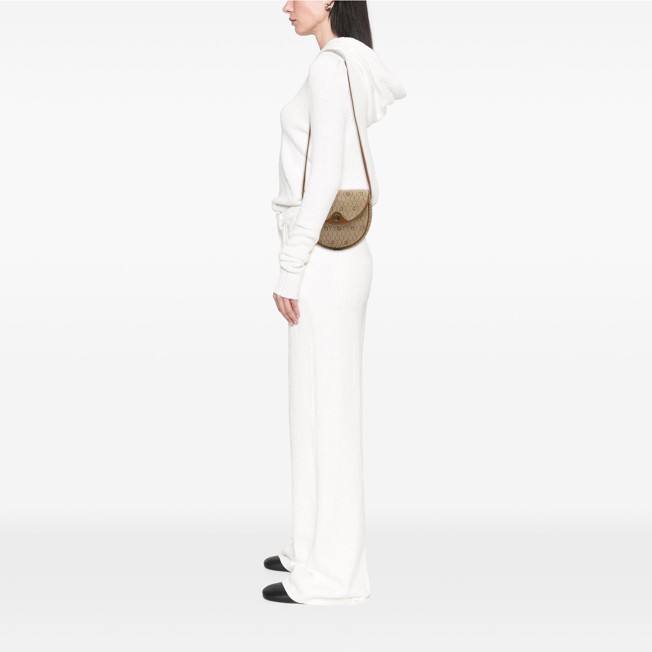 Dior Honeycomb Coated Canvas Crossbody Bruin