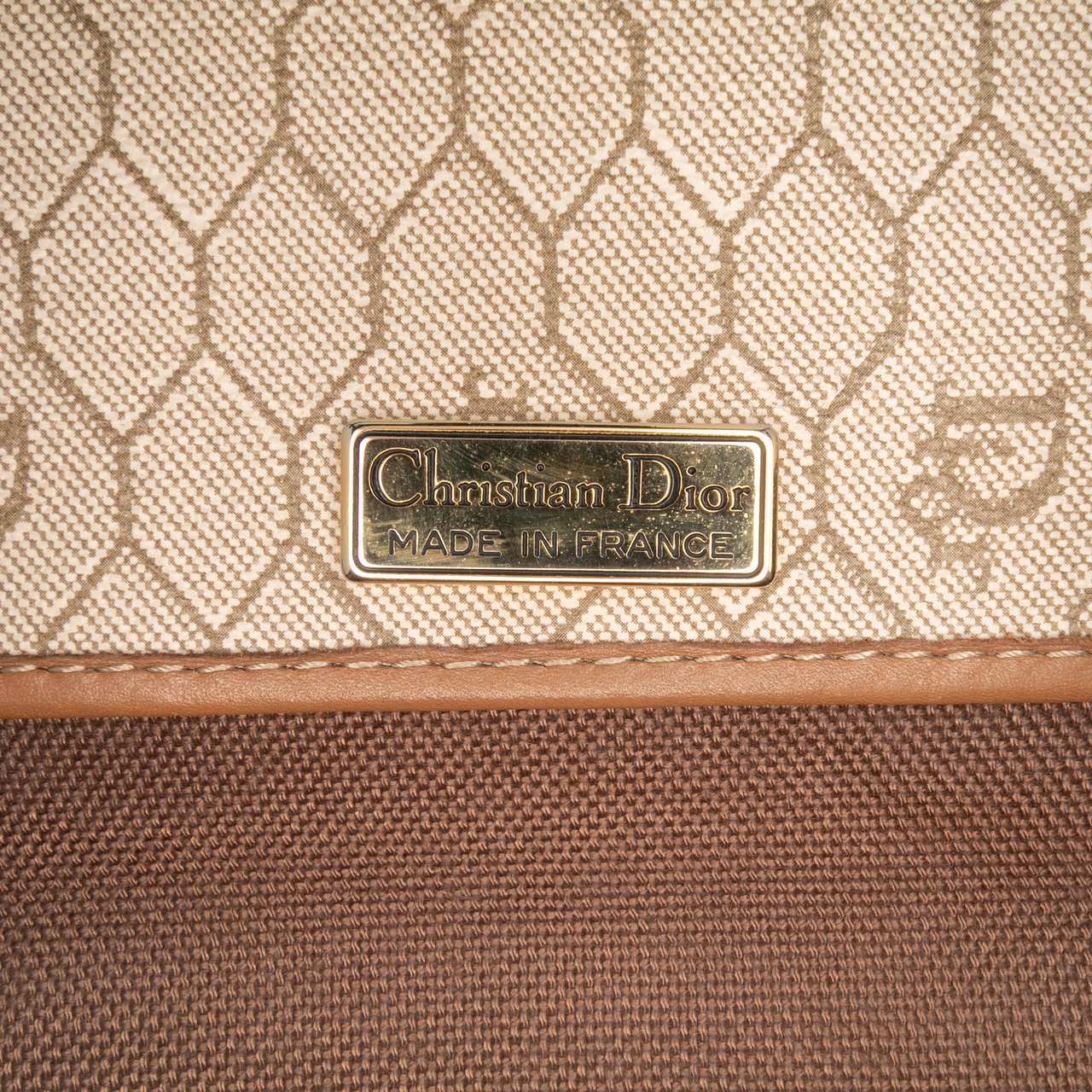 Dior Honeycomb Coated Canvas Crossbody Bruin