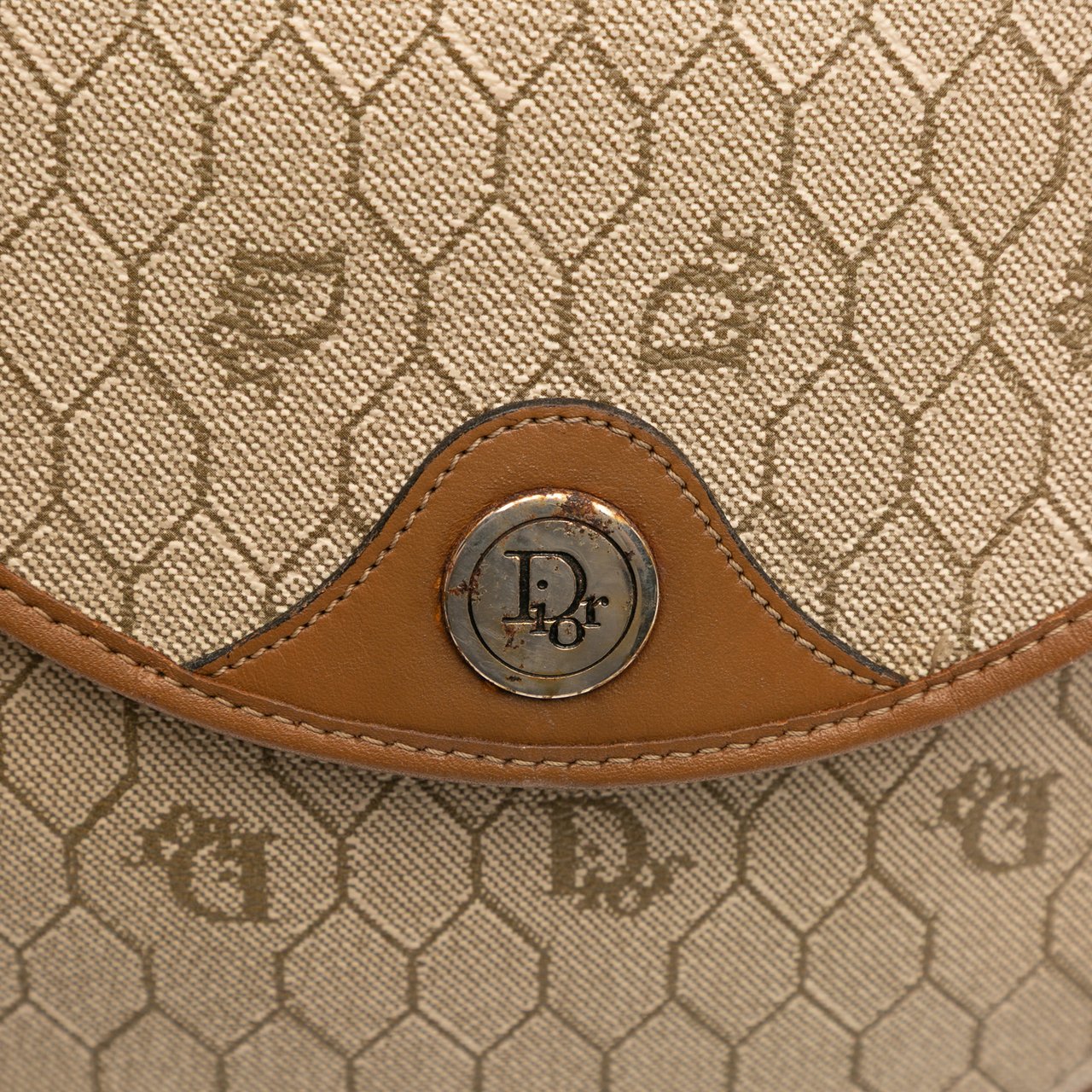 Dior Honeycomb Coated Canvas Crossbody Bruin