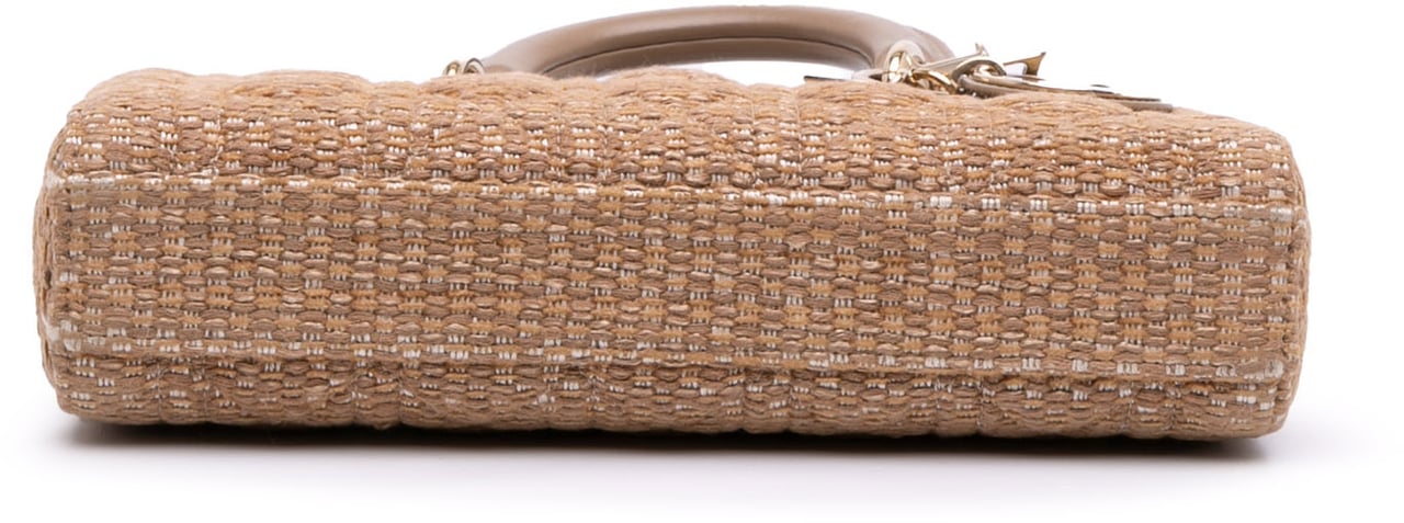 Dior Medium Tweed Cannage Lady D Joy Bruin